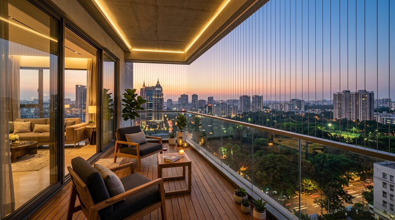 Modern window invisible grill installation